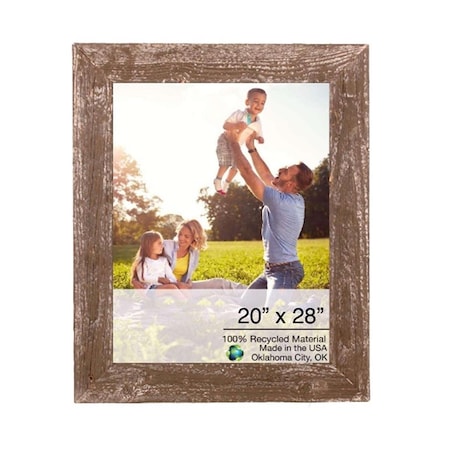 Homeroots 20 x 28 in. Rustic Farmhouse Espresso Wood Picture Frame HO382765
